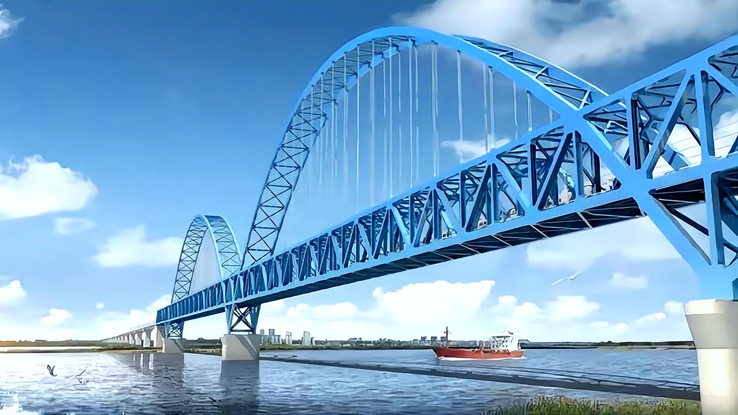 南沙鋼鐵路西江特大橋跨小欖水道鋼管拱橋